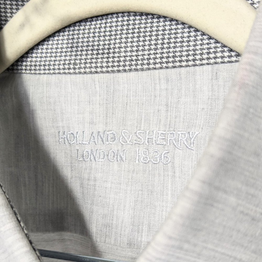 Holland & Sherry Custom Gray Button Up L/S Shirt - image 3